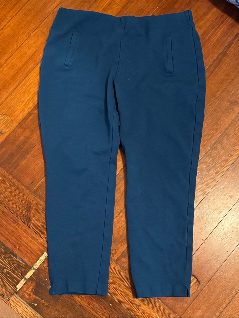 Chico's Juliet Stretch Ponte Cropped/Ankle Pants - Dark Teal